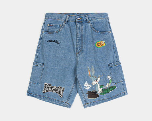 LOONEY TUNES BUGS BUNNY MONEY DENIM SHORTS
