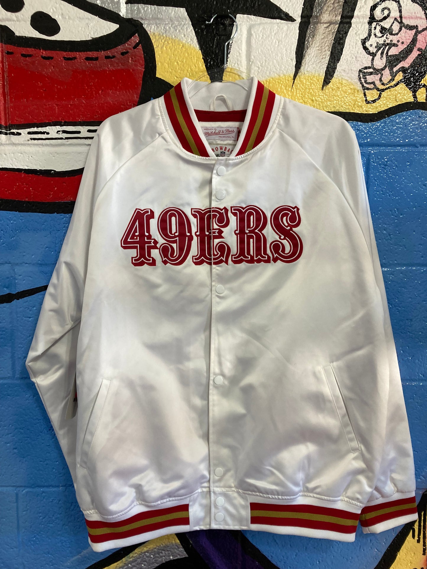 49ers Mitchell & Ness Vintage Logo Satin Full-Snap Jacket