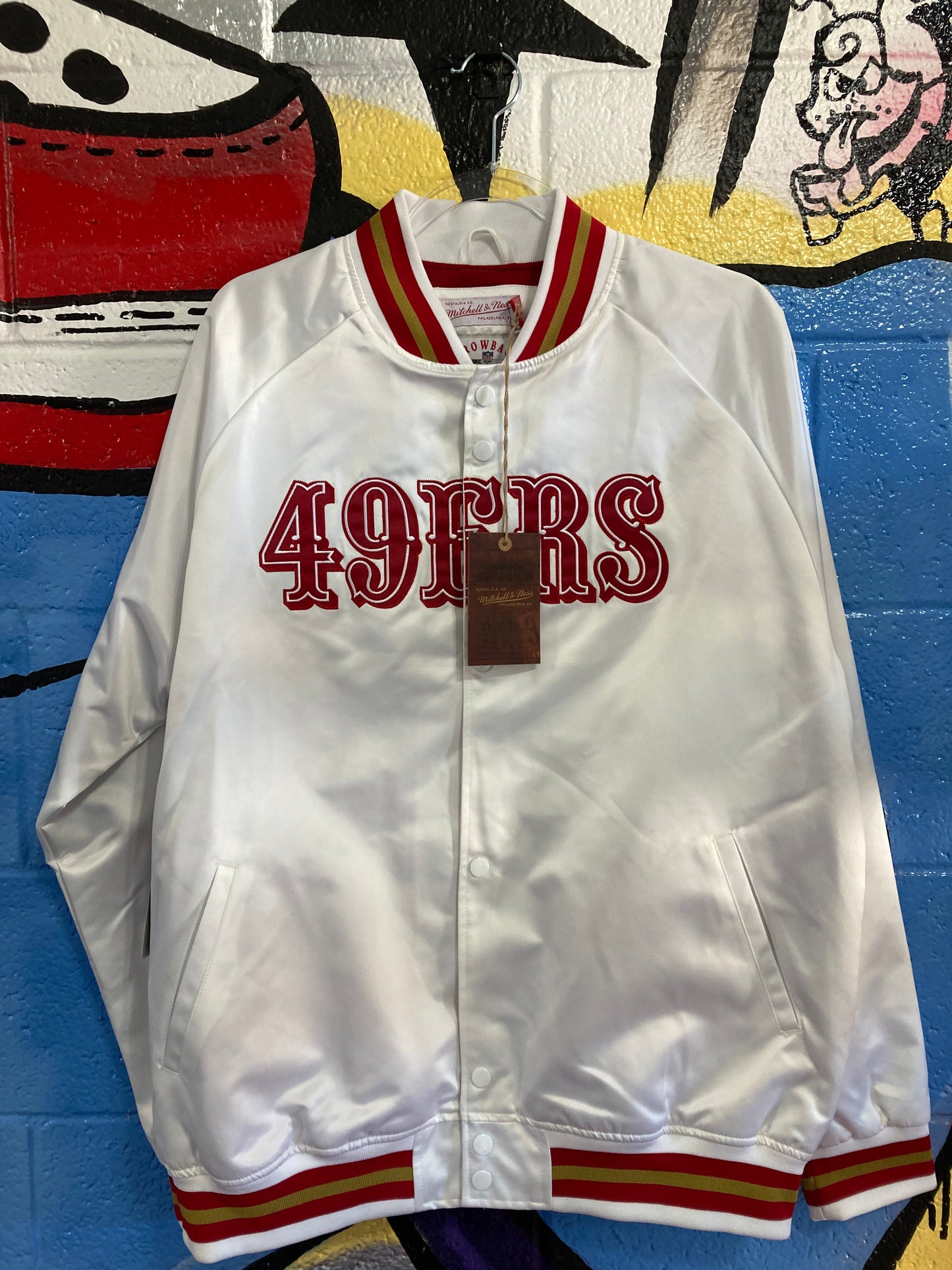 49ers Mitchell & Ness Vintage Logo Satin Full-Snap Jacket